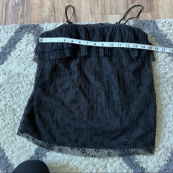 J. Crew Black Pleated Lace Fluttery Cami - Picture 6 of 10